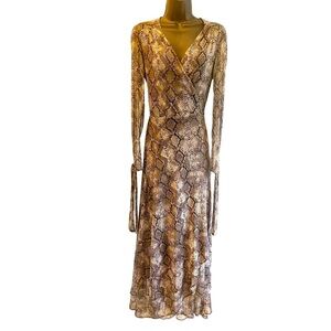 Betsy Johnson womens dress maxi wrap with ankle ties size 6